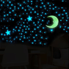 111pcs Star And Moon 3D Wall Sticker Glow In The Dark Stickers