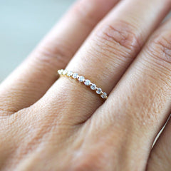 18K Plated Zircon Stackable Ring Wedding Anniversary Gift