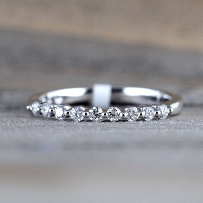 18K Plated Zircon Stackable Ring Wedding Anniversary Gift