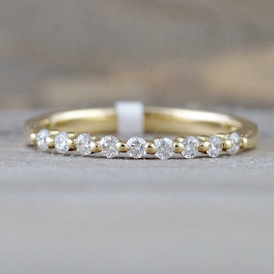 18K Plated Zircon Stackable Ring Wedding Anniversary Gift