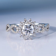Round Cubic Zirconia Wedding Ring Bridal Engagement Promise Jewelry