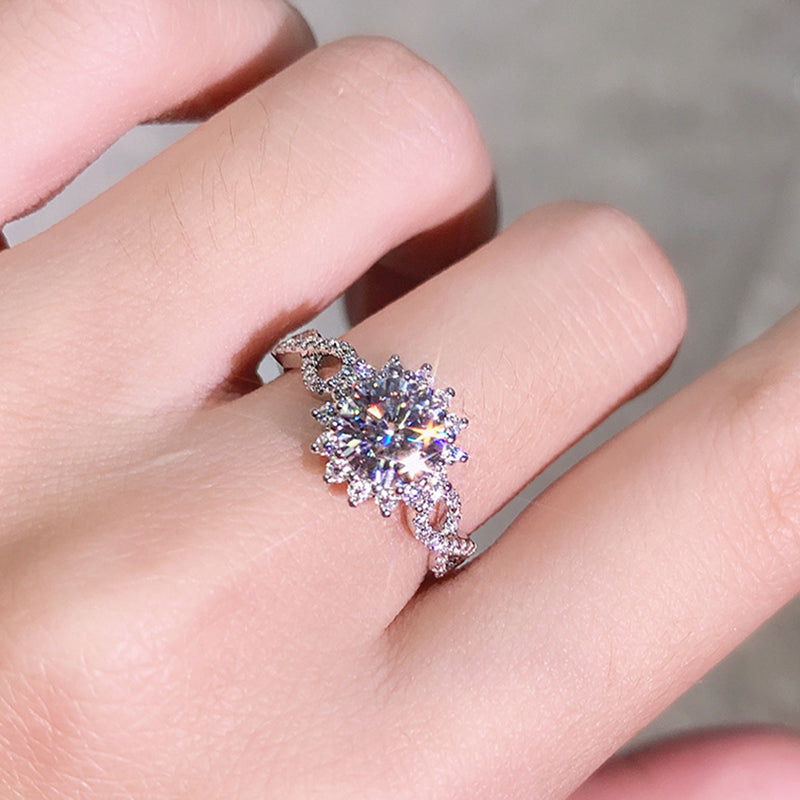 Round Cubic Zirconia Wedding Ring Bridal Engagement Promise Jewelry