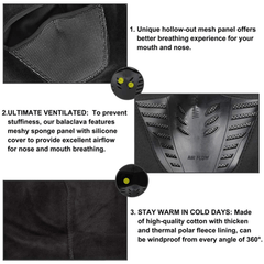 Men Winter Balaclava Face Mask Cold Weather Windproof Fleece Ski Mask