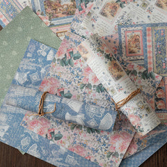 10sheets Retro Garden Flowers Material Paper Retro Journal Ballet Diy Tools