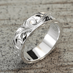 Embossed Vine Women Ring Silver Plated Gift