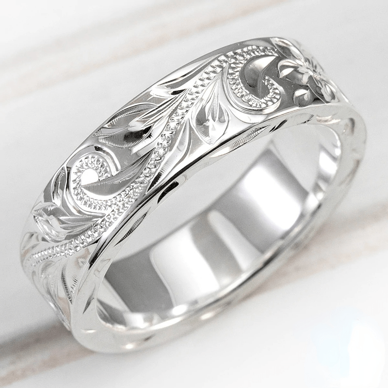 Embossed Vine Women Ring Silver Plated Gift