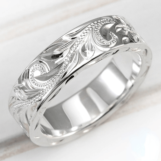 Embossed Vine Women Ring Silver Plated Gift