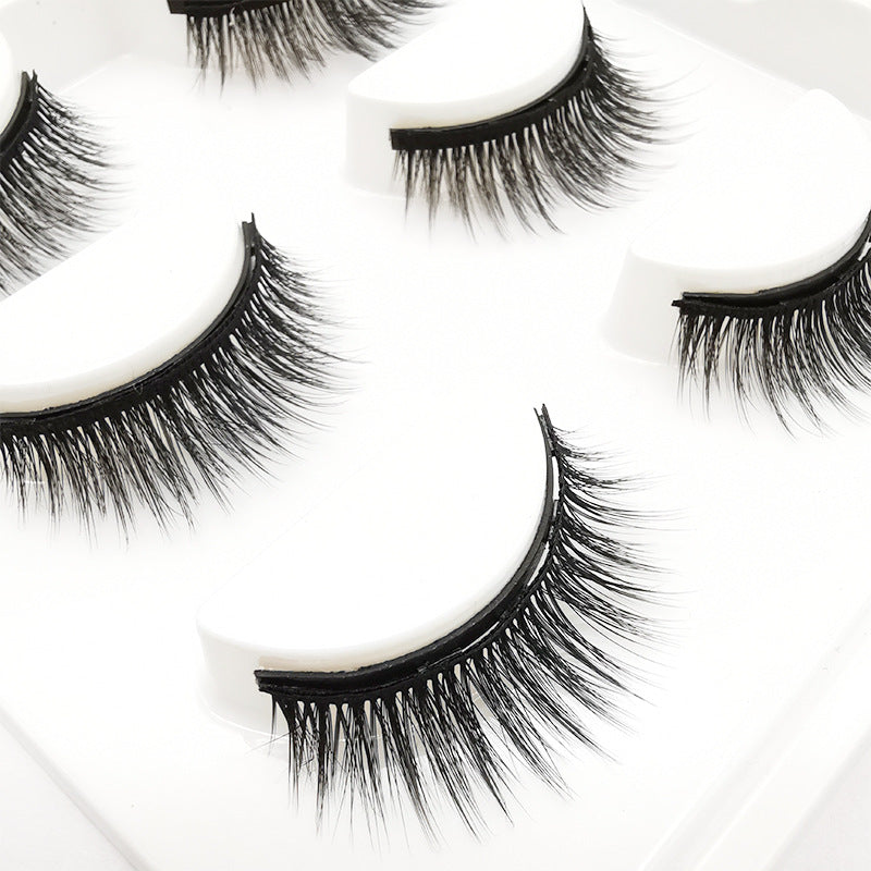 3 Pairs Magnetic Eyelashes 3D Mink Makeup Lashes Set Natural False Cils