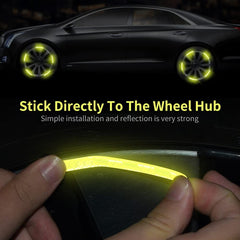 20Pcs Car Wheel Hub Reflective Stickers Tire Rim Safety Reflective Strip