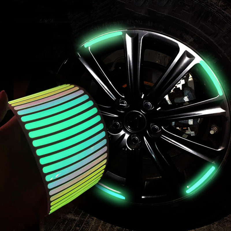 20Pcs Car Wheel Hub Reflective Stickers Tire Rim Safety Reflective Strip