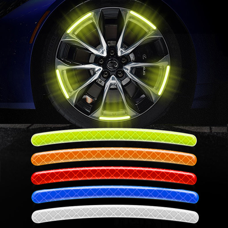 20Pcs Car Wheel Hub Reflective Stickers Tire Rim Safety Reflective Strip