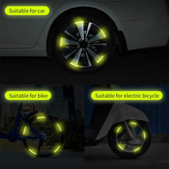 20Pcs Car Wheel Hub Reflective Stickers Tire Rim Safety Reflective Strip