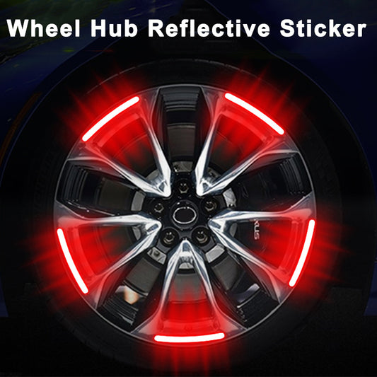 20Pcs Car Wheel Hub Reflective Stickers Tire Rim Safety Reflective Strip