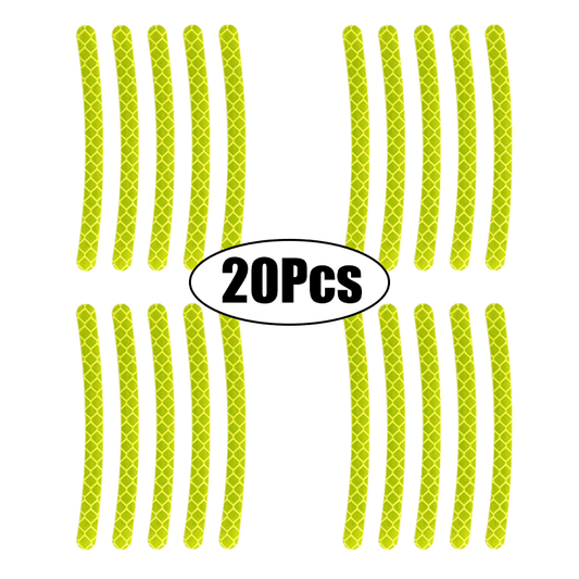 20Pcs Car Wheel Hub Reflective Stickers Tire Rim Safety Reflective Strip