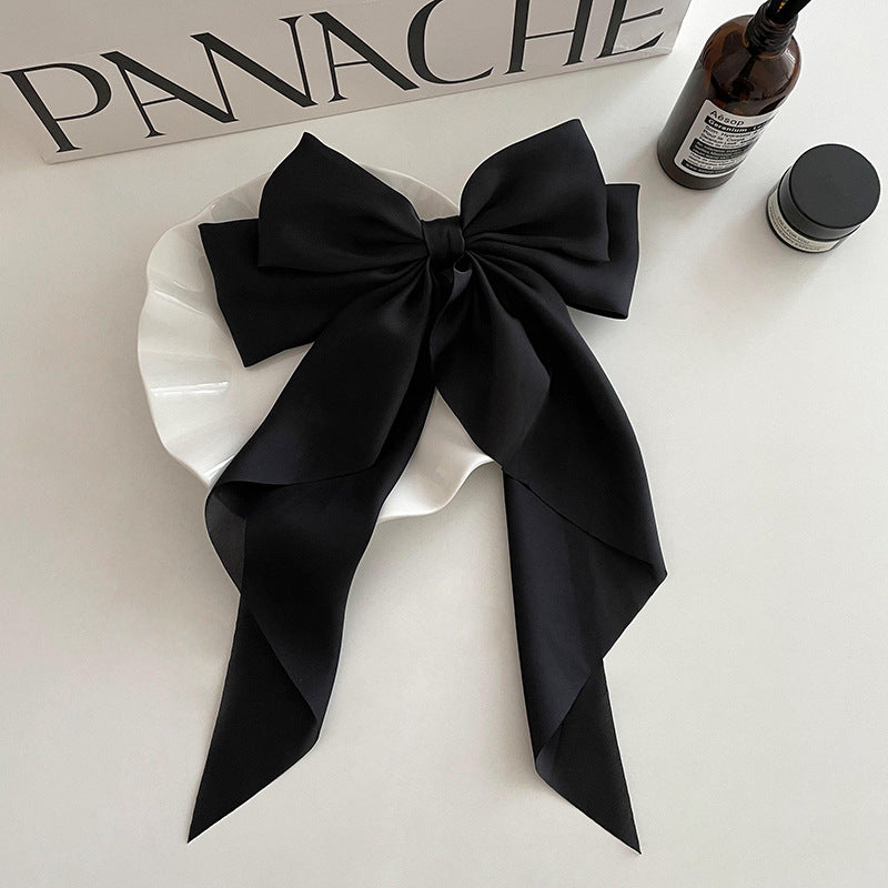 Satin Bow French Barrette Hair Clip Retro Headband