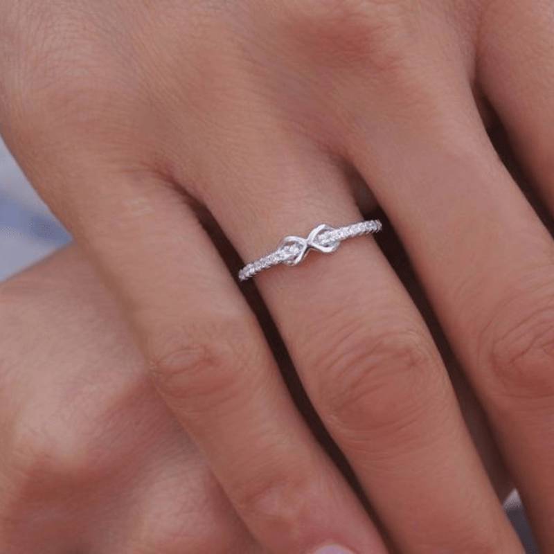 Silver Plated Infinity Zircon Ring Fine Jewelry