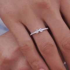Silver Plated Infinity Zircon Ring Fine Jewelry