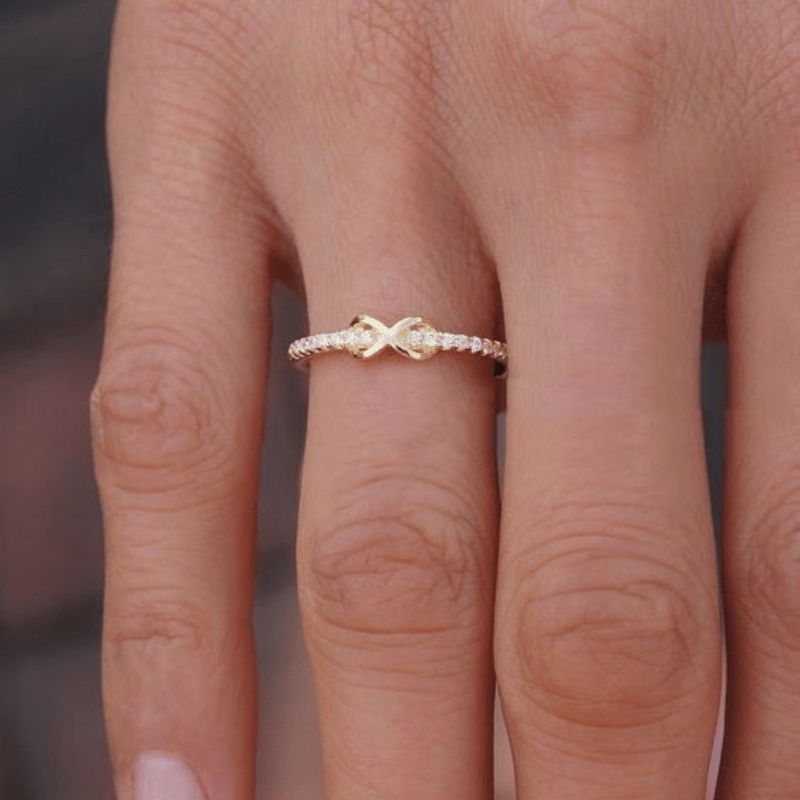 Silver Plated Infinity Zircon Ring Fine Jewelry