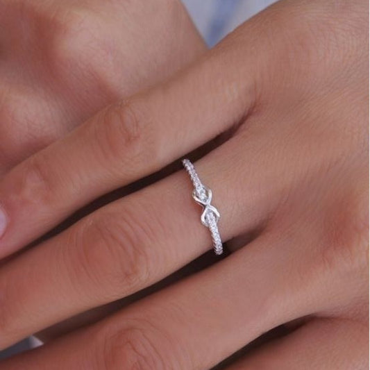 Silver Plated Infinity Zircon Ring Fine Jewelry