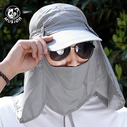 Breathable Mesh Neck Cover Sun Cap for Fishing Gardening Hiking