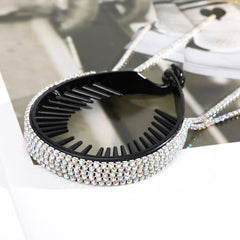 Rhinestone Tassel Round Hair Claw Clip Strong Grip for Thick Hair