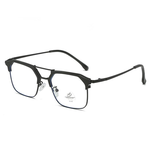 Double Bridge Light Blocking Glasses Metal Myopia Glasses