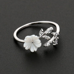 Flower Leaf Ring Wedding Engagement Party Jewelry Gift
