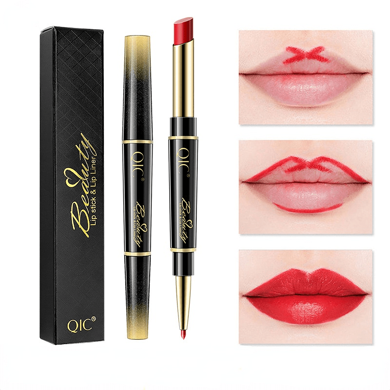 5-in-1 Lip Liner Lipstick Duo Matte Hydrating Double Ended Stick