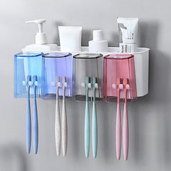 Wall Toothbrush Holder Bathroom Storage Box Organizer Shelf