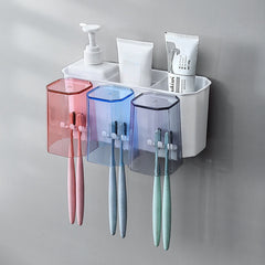 Wall Toothbrush Holder Bathroom Storage Box Organizer Shelf
