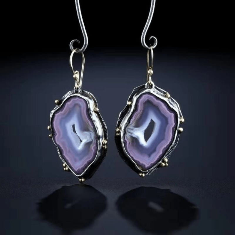 Personality Drop Earrings Inlaid Synthetic Gems Statement Hook Earrings