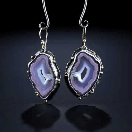 Personality Drop Earrings Inlaid Synthetic Gems Statement Hook Earrings