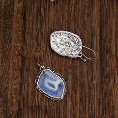 Personality Drop Earrings Inlaid Synthetic Gems Statement Hook Earrings