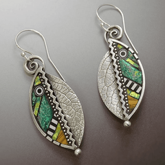 Vintage Leaf Drop Earrings Boho Style Hook Earrings