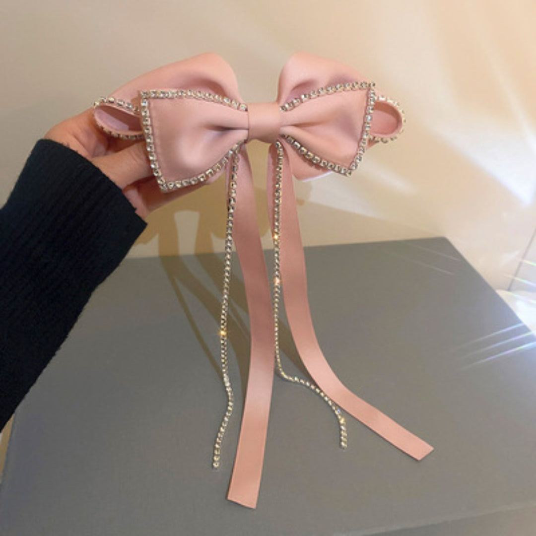 Rhinestone Hair Clips Bow Chain Tassel Claw Hair Accessories