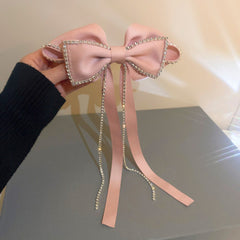 Rhinestone Hair Clips Bow Chain Tassel Claw Hair Accessories
