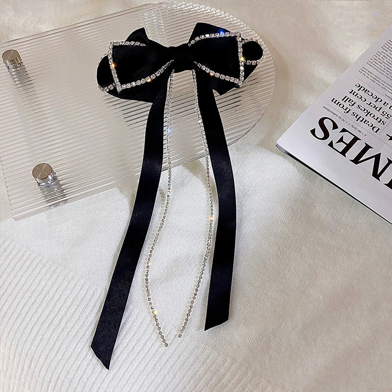 Rhinestone Hair Clips Bow Chain Tassel Claw Hair Accessories