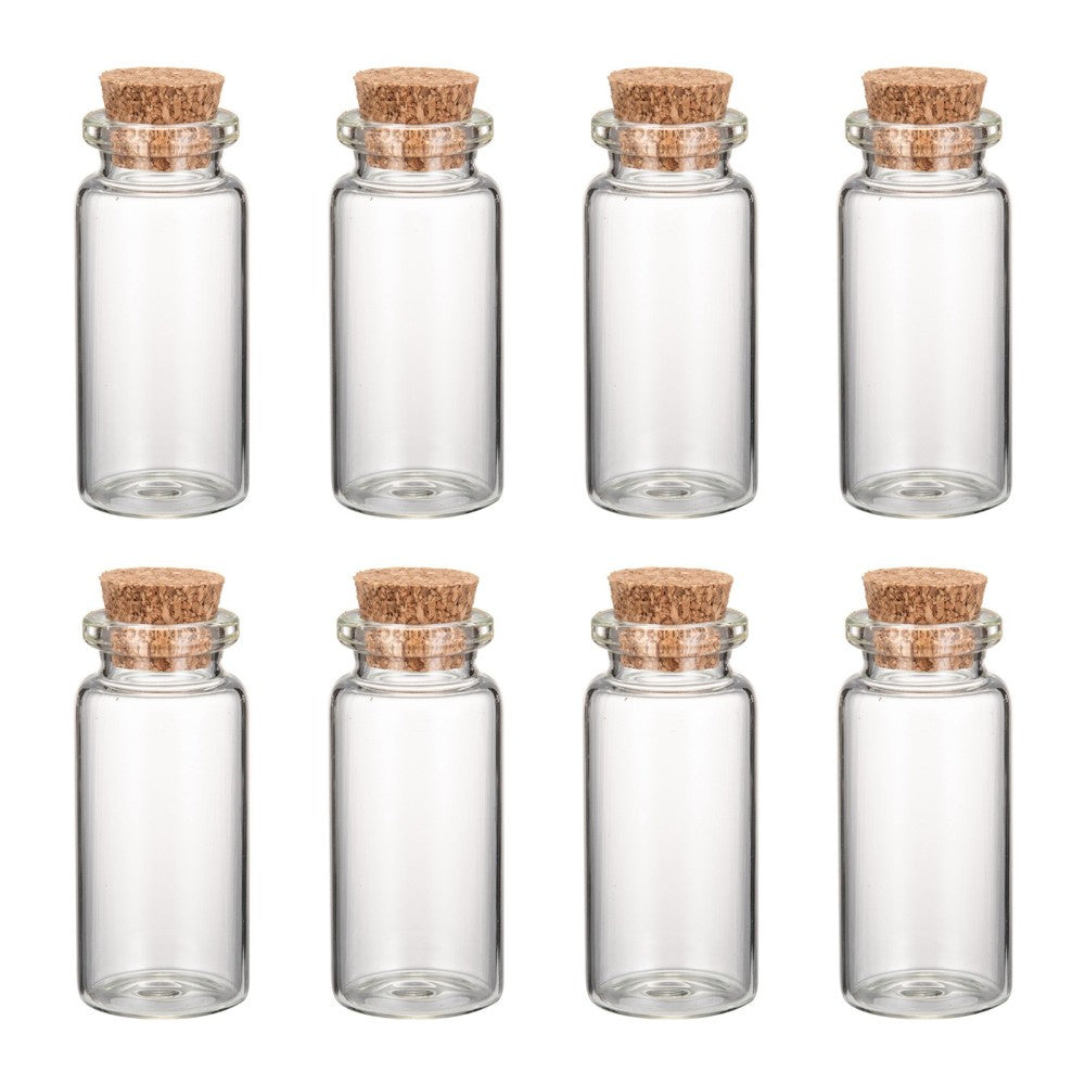 Glass Jar Bead Containers With Cork Stopper Clear Wishing Bottle