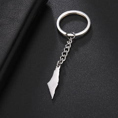 Hebrew Map Keychain Stainless Steel Pendant