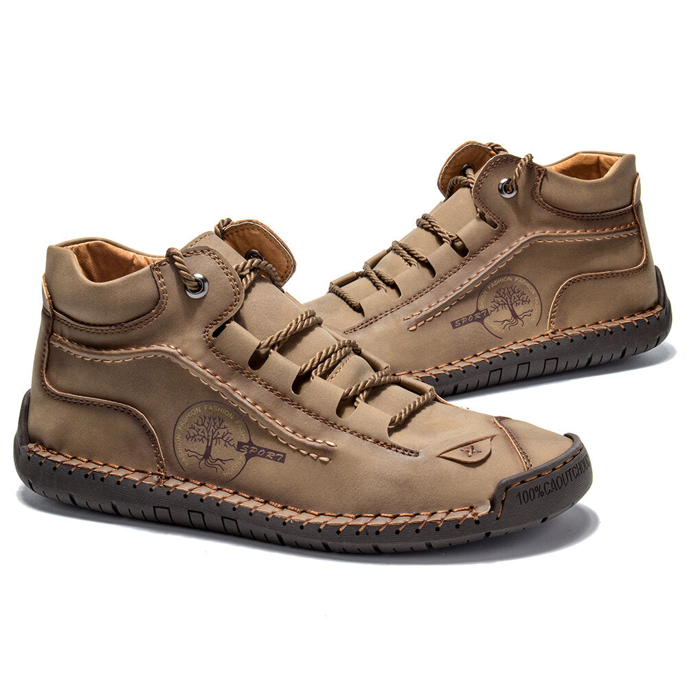 Men's Ankle Boots Stitching Outdoor Durable Non Slip Walking Shoes