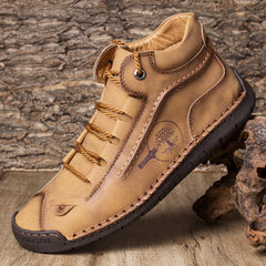 Men's Ankle Boots Stitching Outdoor Durable Non Slip Walking Shoes