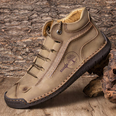 Men's Ankle Boots Stitching Outdoor Durable Non Slip Walking Shoes