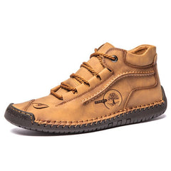 Men's Ankle Boots Stitching Outdoor Durable Non Slip Walking Shoes
