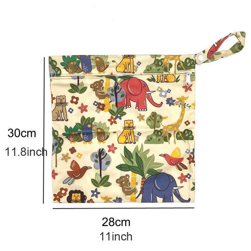 Waterproof Baby Diaper Bag Cartoon Wet Bag Baby Stroller Storage Bag