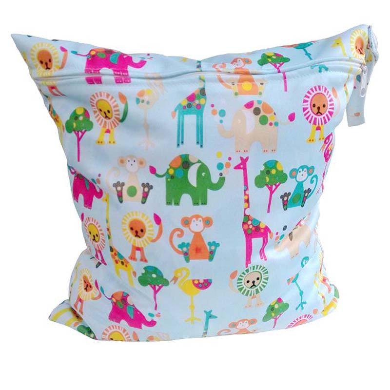 Waterproof Baby Diaper Bag Cartoon Wet Bag Baby Stroller Storage Bag