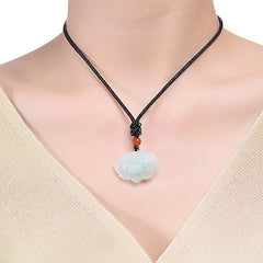 Natural Emerald Lotus Pendant