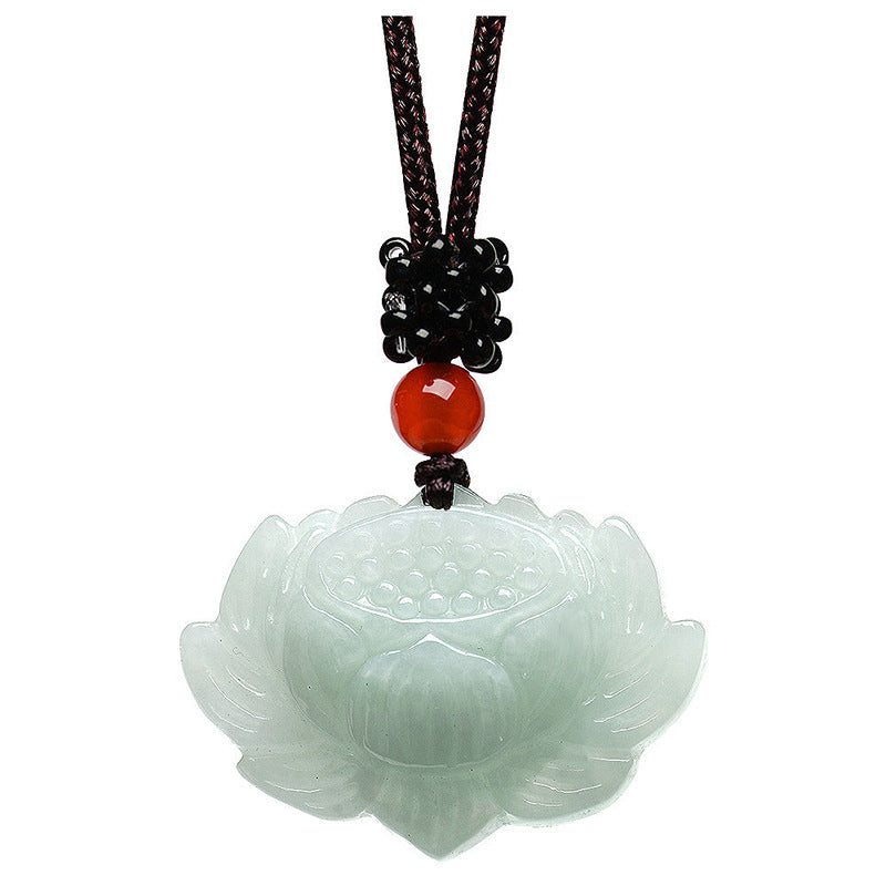 Natural Emerald Lotus Pendant