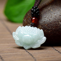 Natural Emerald Lotus Pendant