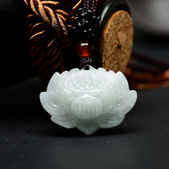 Natural Emerald Lotus Pendant