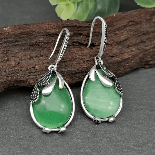Water Drop Shape Drop Earrings Inlaid Gems Wedding Engagement Earrings